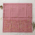 Recreated pink saree with open pallu