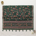 Revised green open-pallu image with full borders