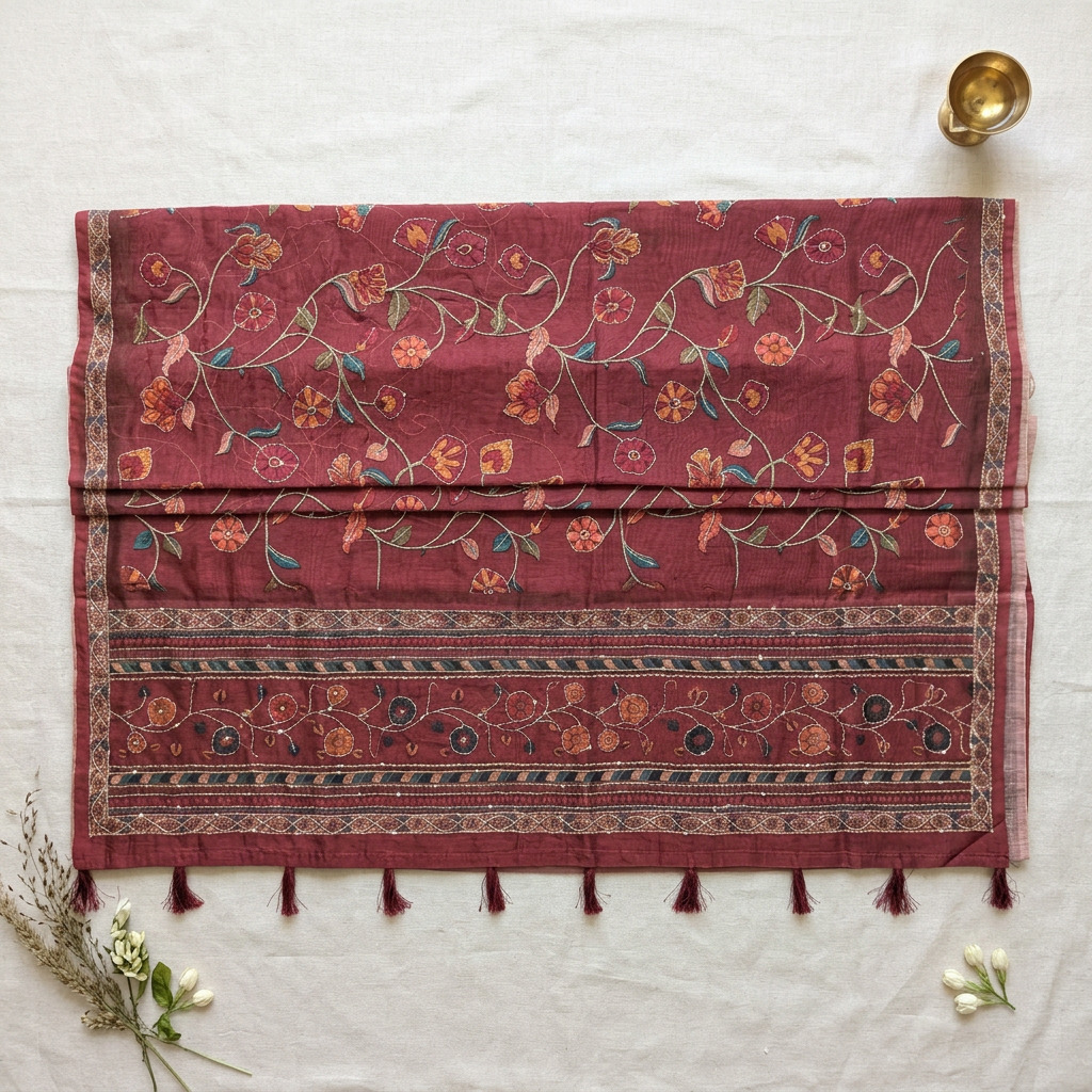 Revised open-pallu saree photo