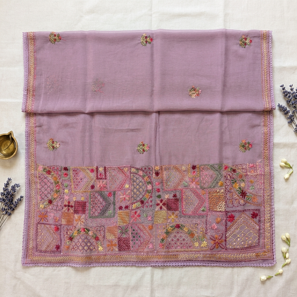 Slightly brighter open-pallu saree